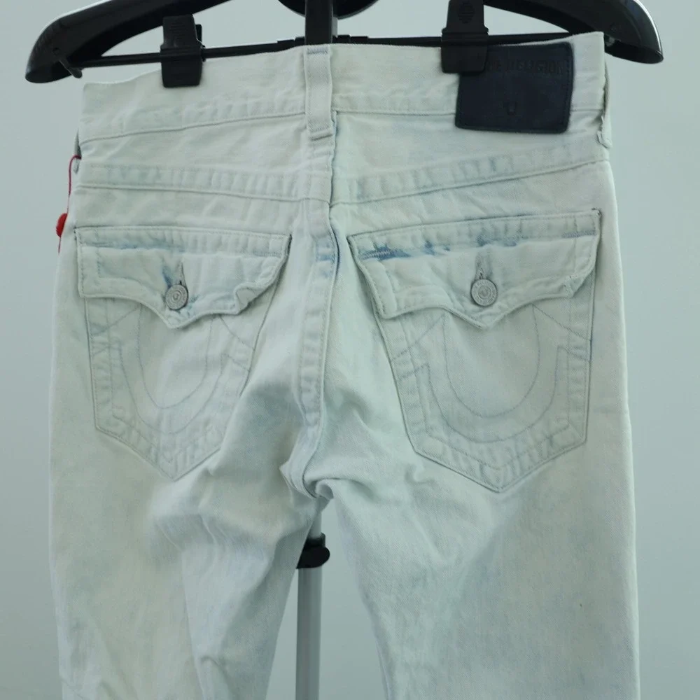 True Religion Geno Jeans Men's 30 x 32 Worn Sunfaded Relaxed Slim Fit Distressed